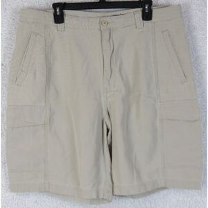 Mens Tommy Bahama Cargo Shorts Beige TR808 Pockets‎ Size 38 Tencel Lyocell Blend